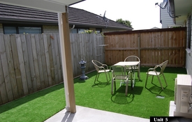 every unit has its own garden and outdoor seating at the back